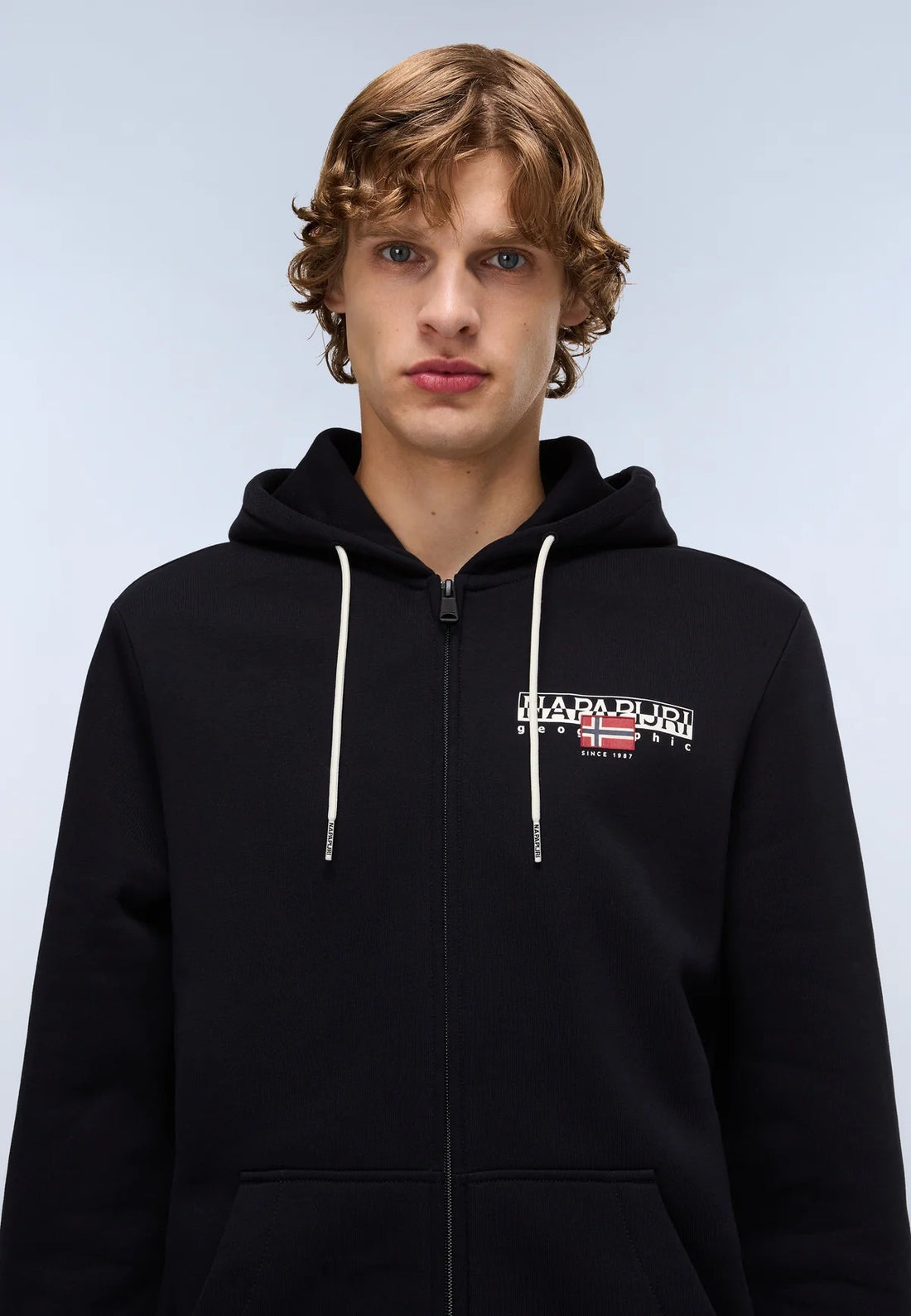 NAPAPIJRI felpa AYLMER nero zip e cappuccio FW25