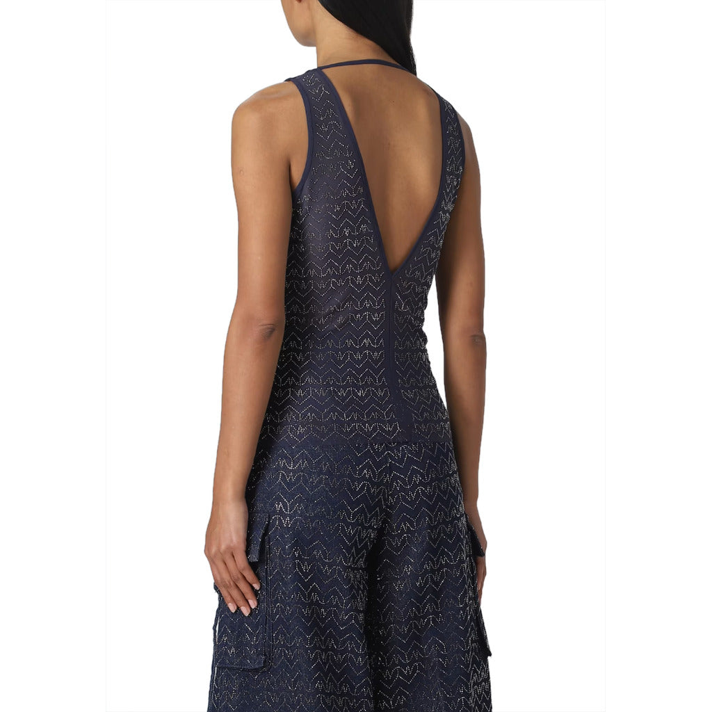 PATRIZIA PEPE - top monogram blue strass
