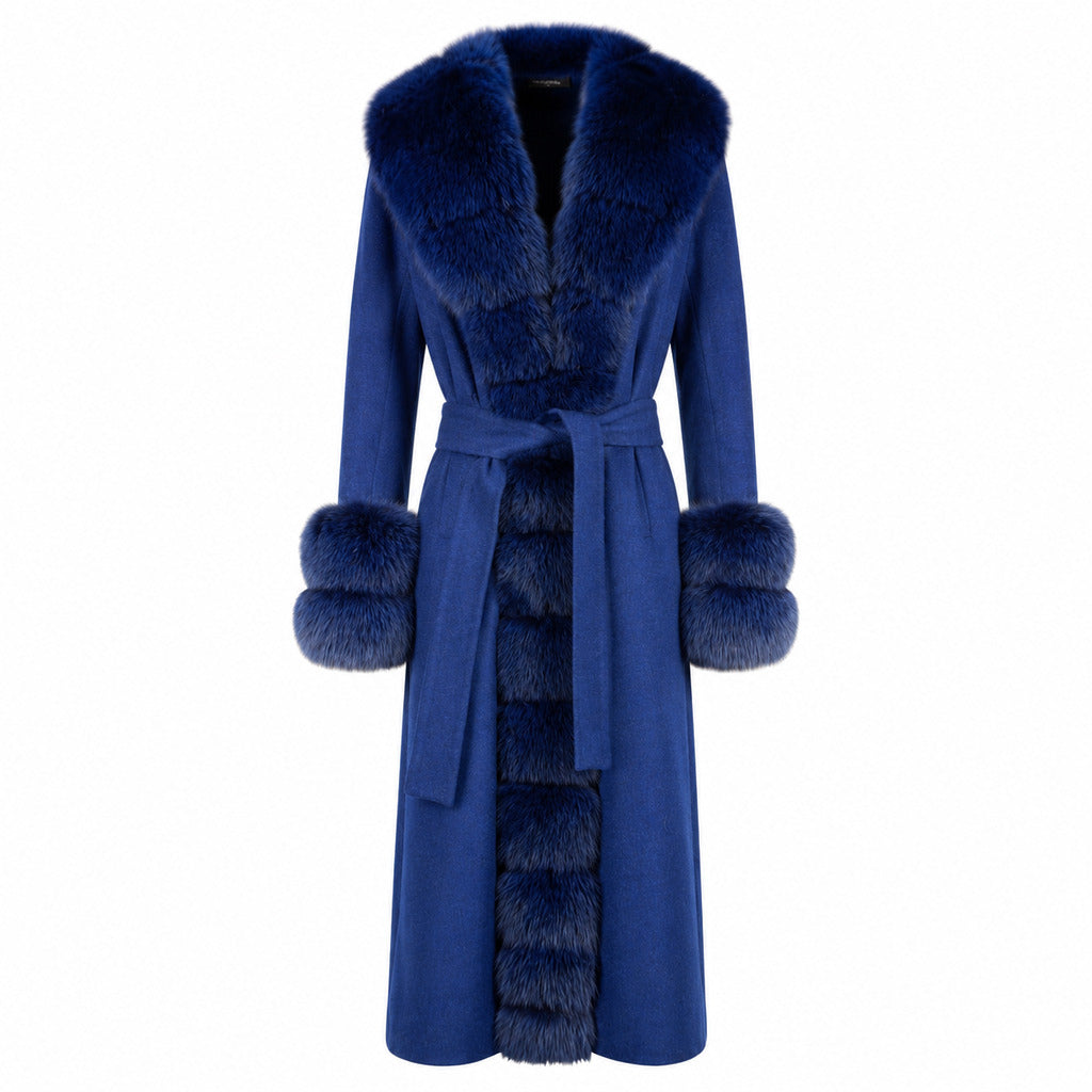 LORO PIANA TESSUTO- cappotto pelliccia