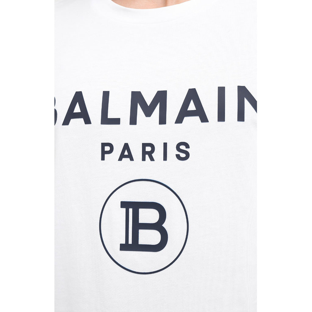 BALMAIN - t-shirt stampa logo gommato
