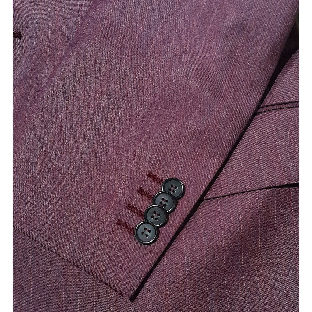 ERMENEGILDO ZEGNA TESSUTO - Completo lana gessato viola