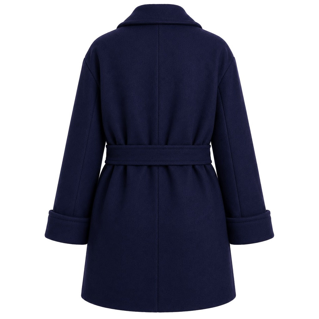 LORO PIANA TESSUTO - cappotto peacoat doppiopetto blu