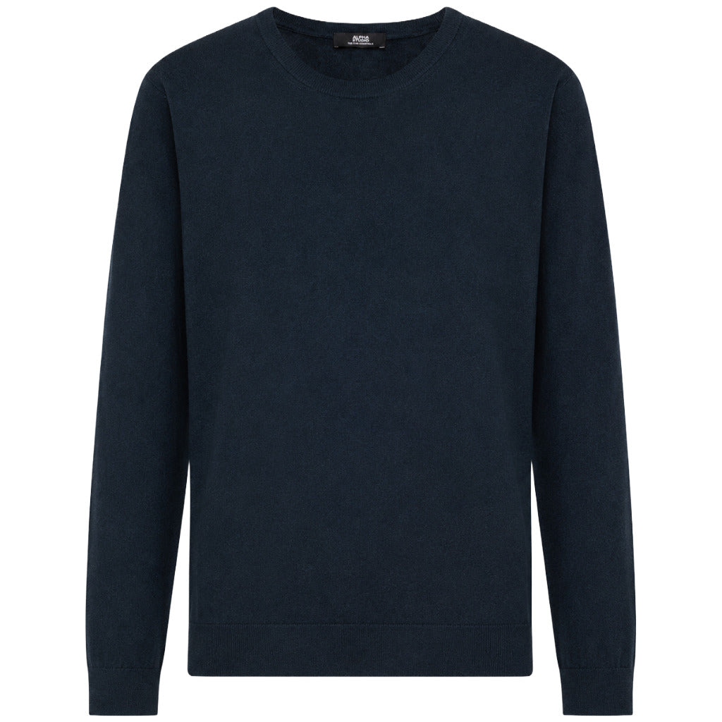 ALPHA STUDIO - maglia girocollo seta e cashmere