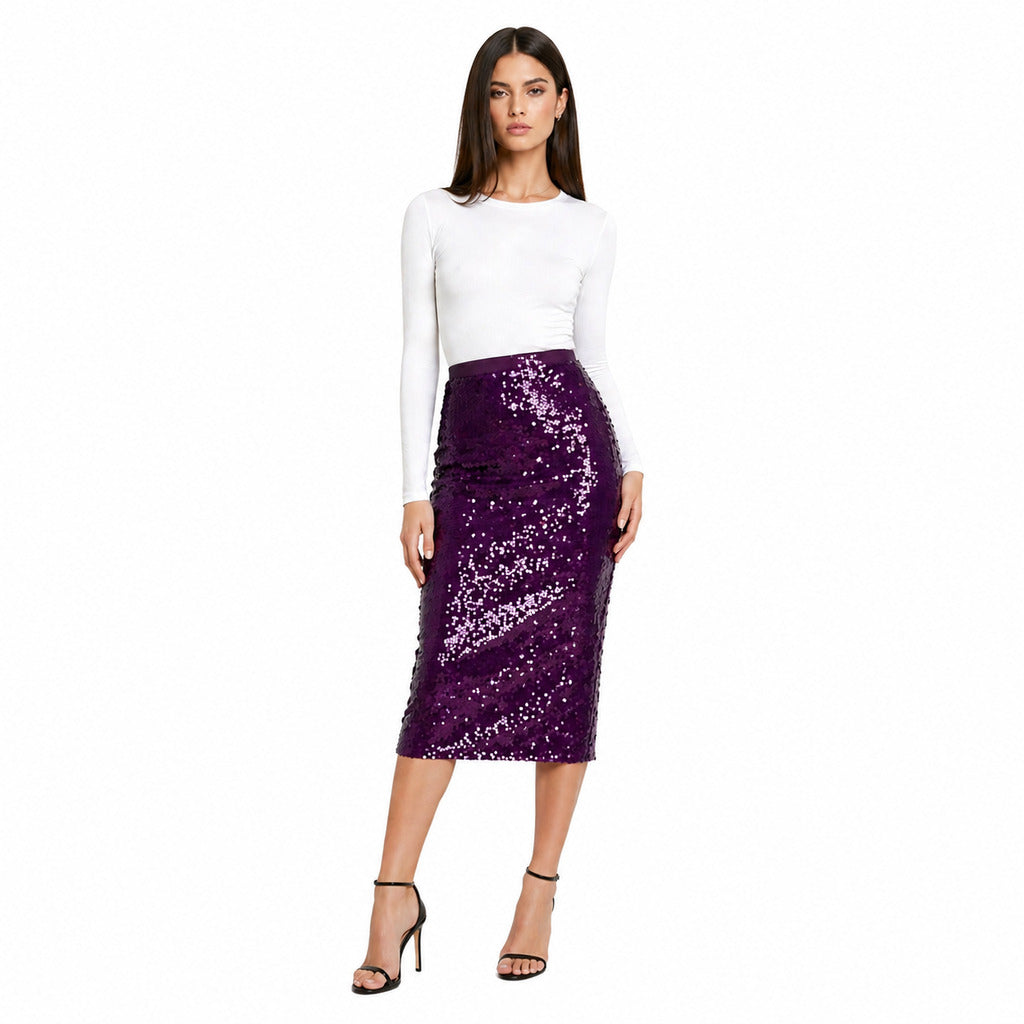 PATRIZIA PEPE - gonna purple sequins