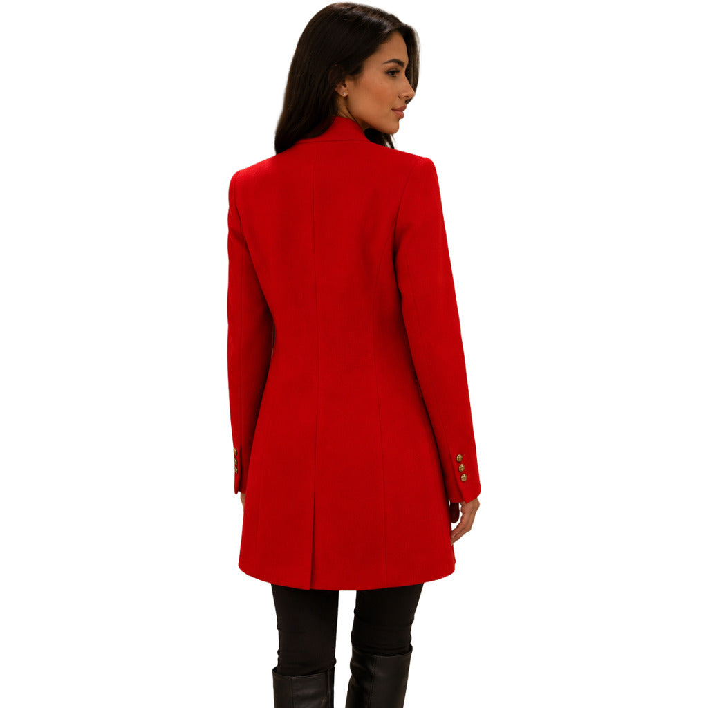 BALMAIN - cappotto monopetto rosso