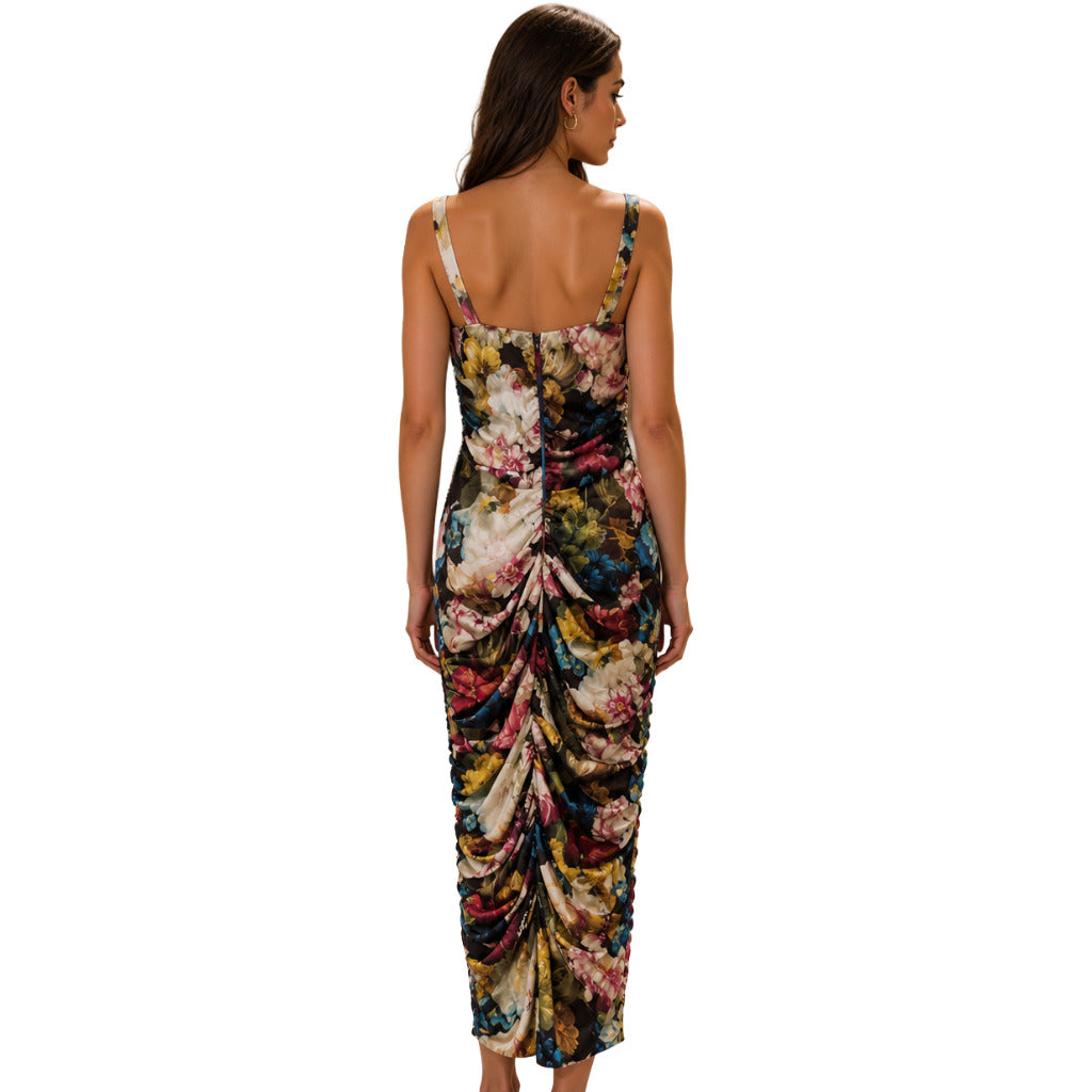 DOLCE & GABBANA - abito drapeggiato floreale