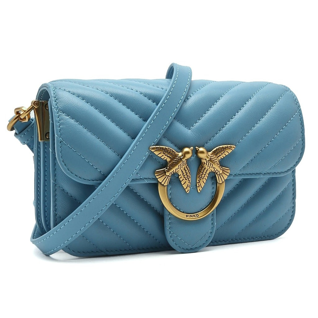 PINKO - love bell mini nappa chevron