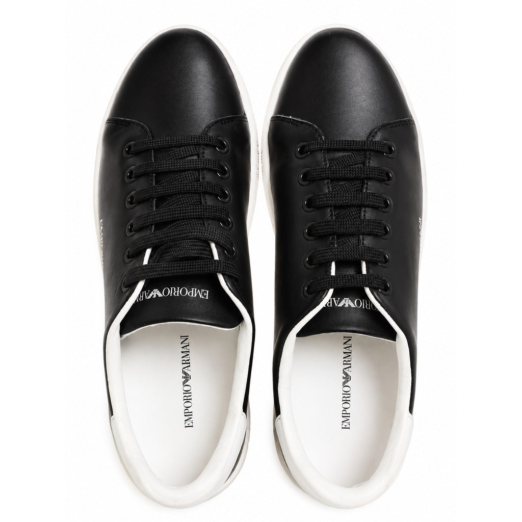 EMPORIO ARMANI - sneakers pelle nero & bianco