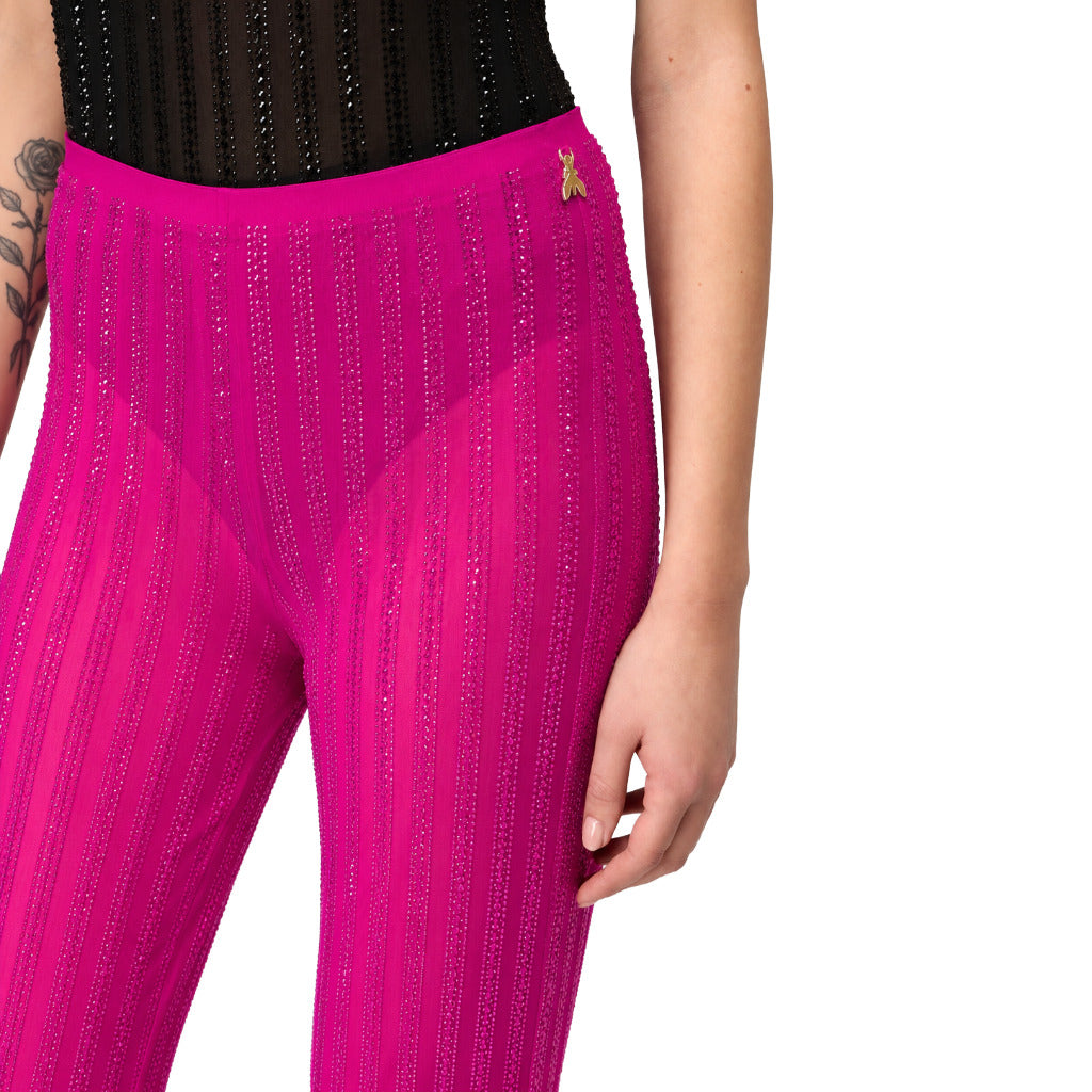 PATRIZIA PEPE - pantaloni fucsia con strass