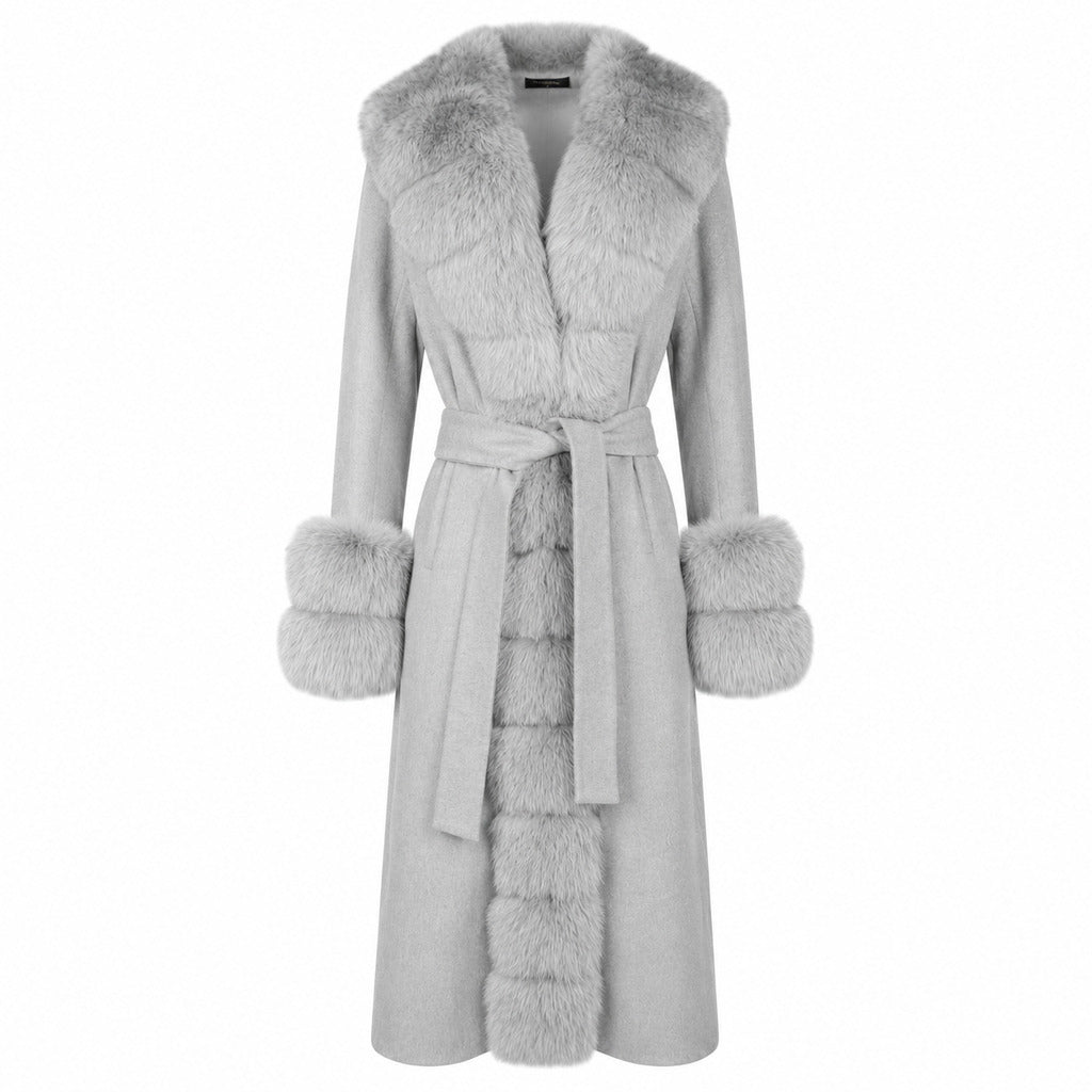 LORO PIANA TESSUTO- cappotto pelliccia