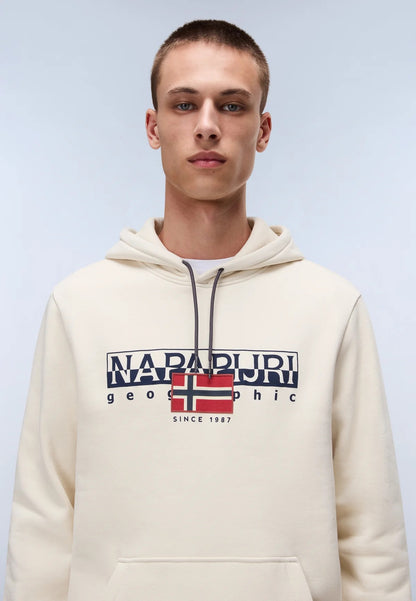 NAPAPIJRI felpa AYLMER ecru cappuccio FW25