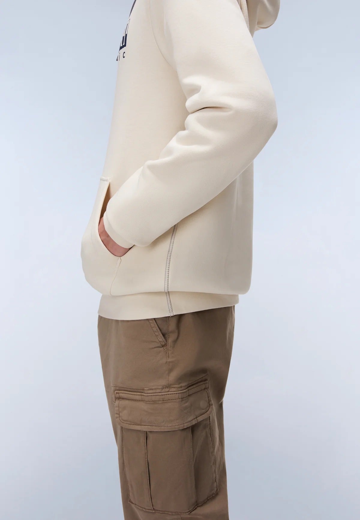 NAPAPIJRI felpa AYLMER ecru cappuccio FW25