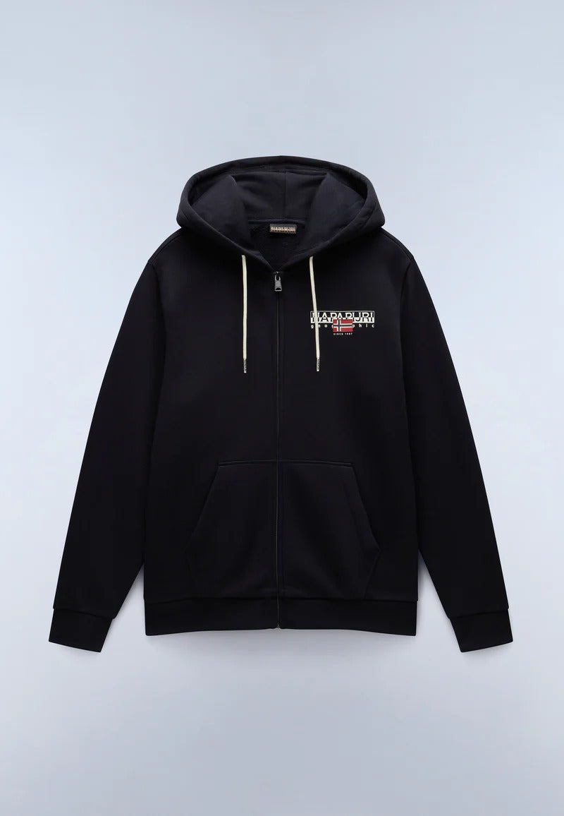 NAPAPIJRI felpa AYLMER nero zip e cappuccio FW25