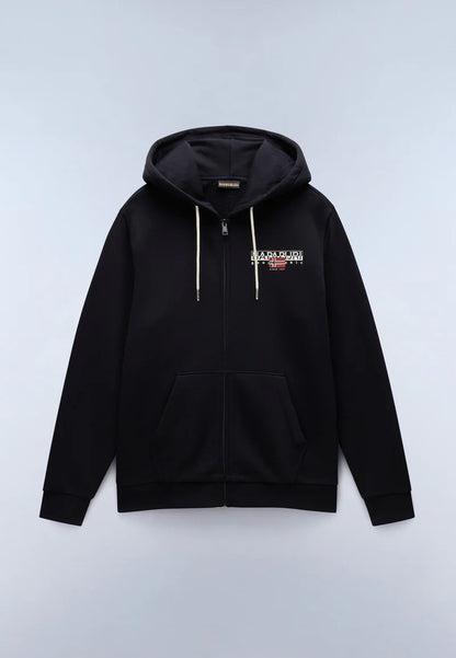 NAPAPIJRI felpa AYLMER nero zip e cappuccio FW25