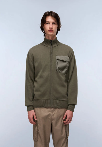NAPAPIJRI Maglione BERTI con zip FW25 verde