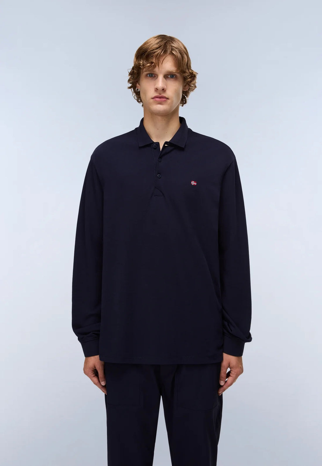 NAPAPIJRI Polo manica lunga blu EALIS FW25