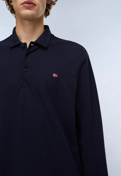 NAPAPIJRI Polo manica lunga blu EALIS FW25