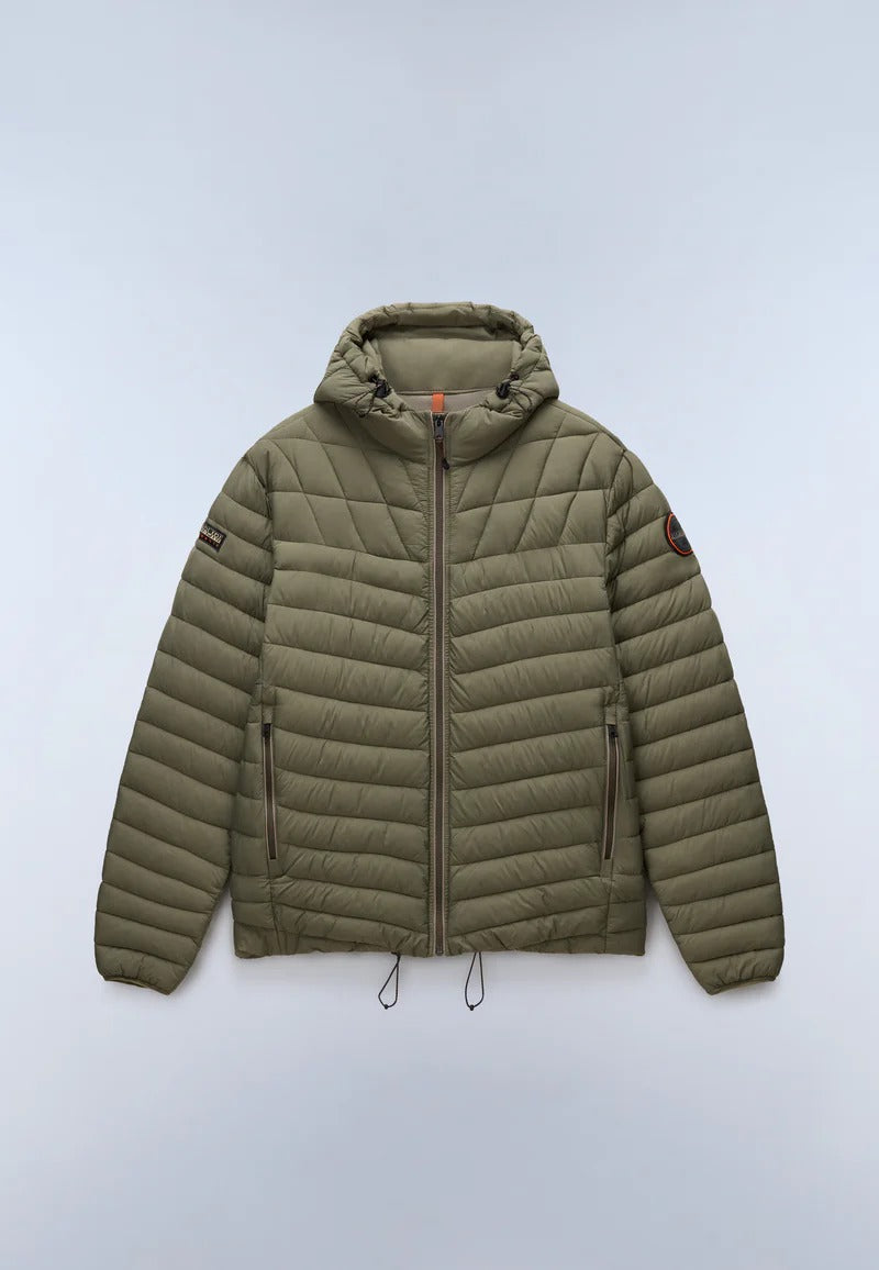 NAPAPIJRI Piumino LAPAZ verde con Cappuccio FW25