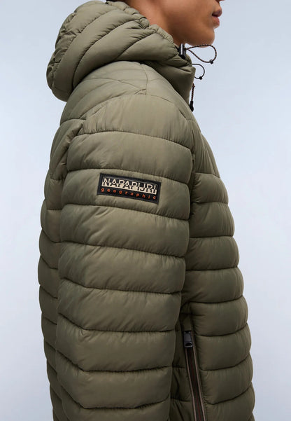 NAPAPIJRI Piumino LAPAZ verde con Cappuccio FW25