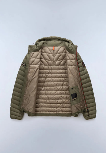 NAPAPIJRI Piumino LAPAZ verde con Cappuccio FW25