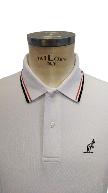 AUSTRALIAN Tech Two-Stripes Piquet Polo SS25 BIANCO