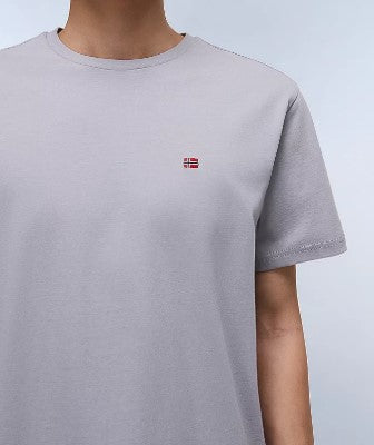 NAPAPIJRI T-shirt mezza manica SALIS SS25 grigio chiaro