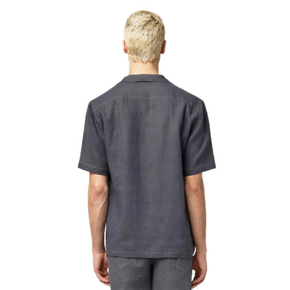 ALPHA STUDIO  - camicia bowling lino