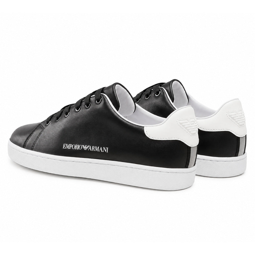 EMPORIO ARMANI - sneakers pelle nero &amp; bianco