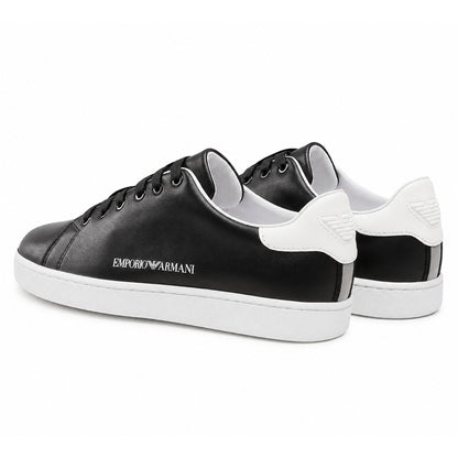 EMPORIO ARMANI - sneakers pelle nero &amp; bianco