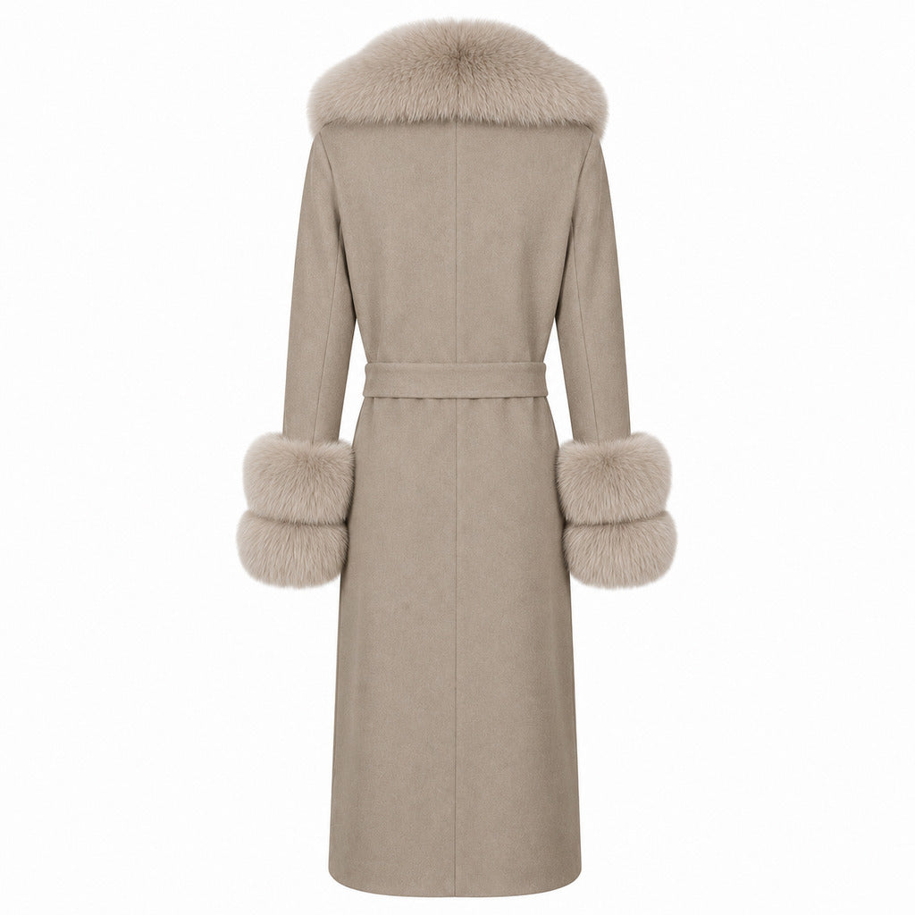 LORO PIANA TESSUTO - cappotto pelliccia
