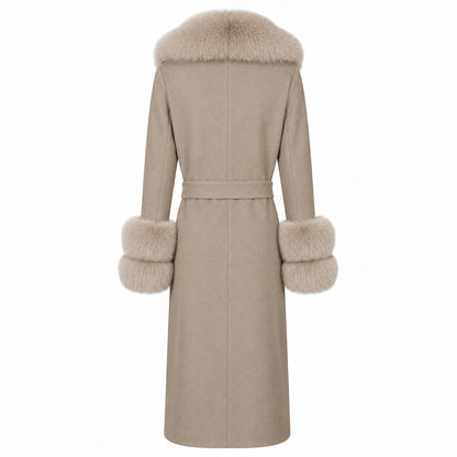 LORO PIANA TESSUTO - cappotto pelliccia