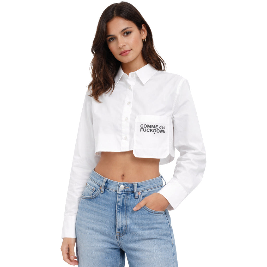 COMME DES FUCKDOWN - camicia crop bianca