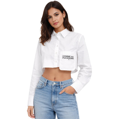 COMME DES FUCKDOWN - camicia crop bianca