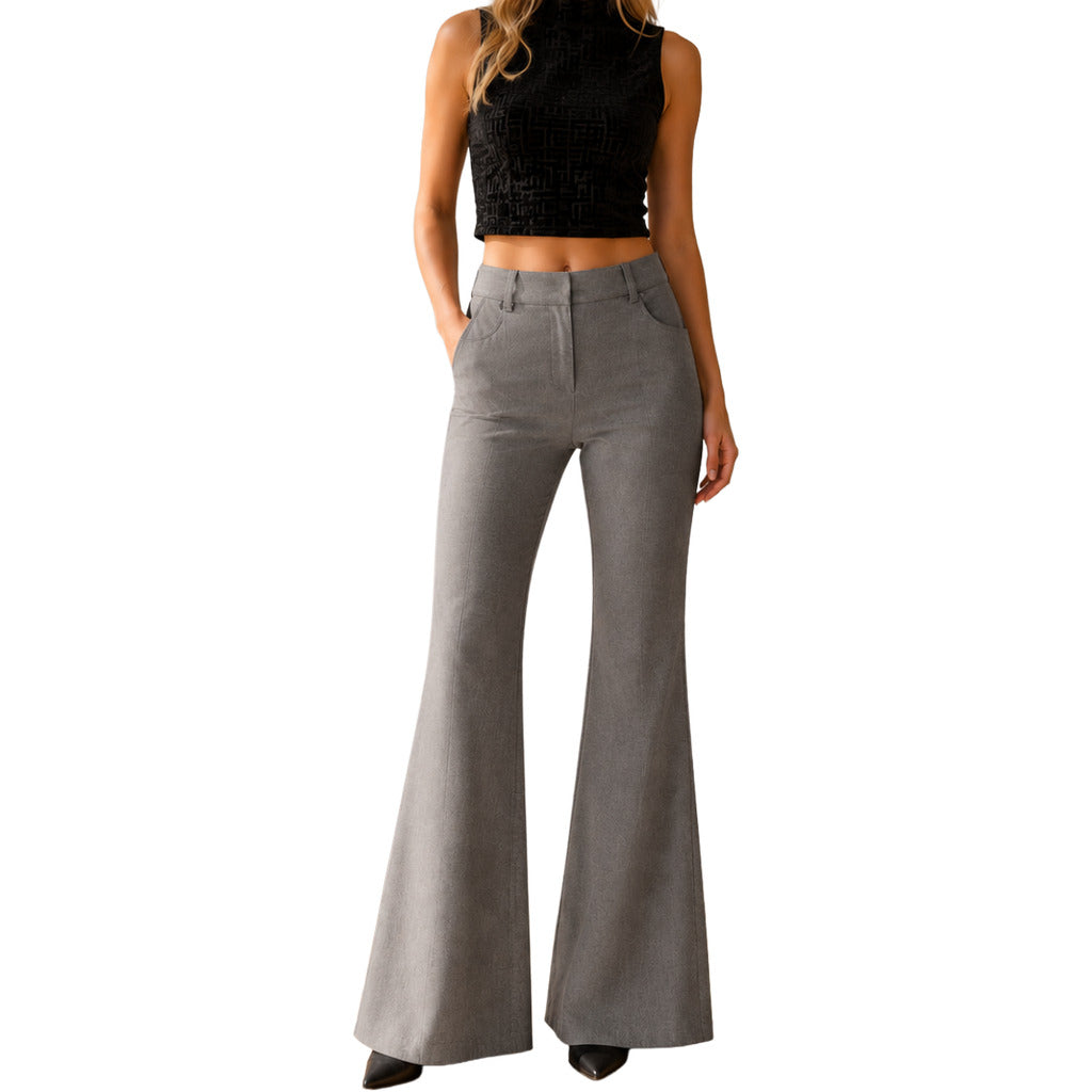 BALMAIN - pantalone a zampa grigio