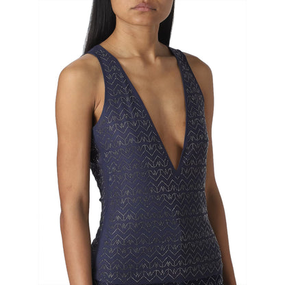 PATRIZIA PEPE - top monogram blue strass