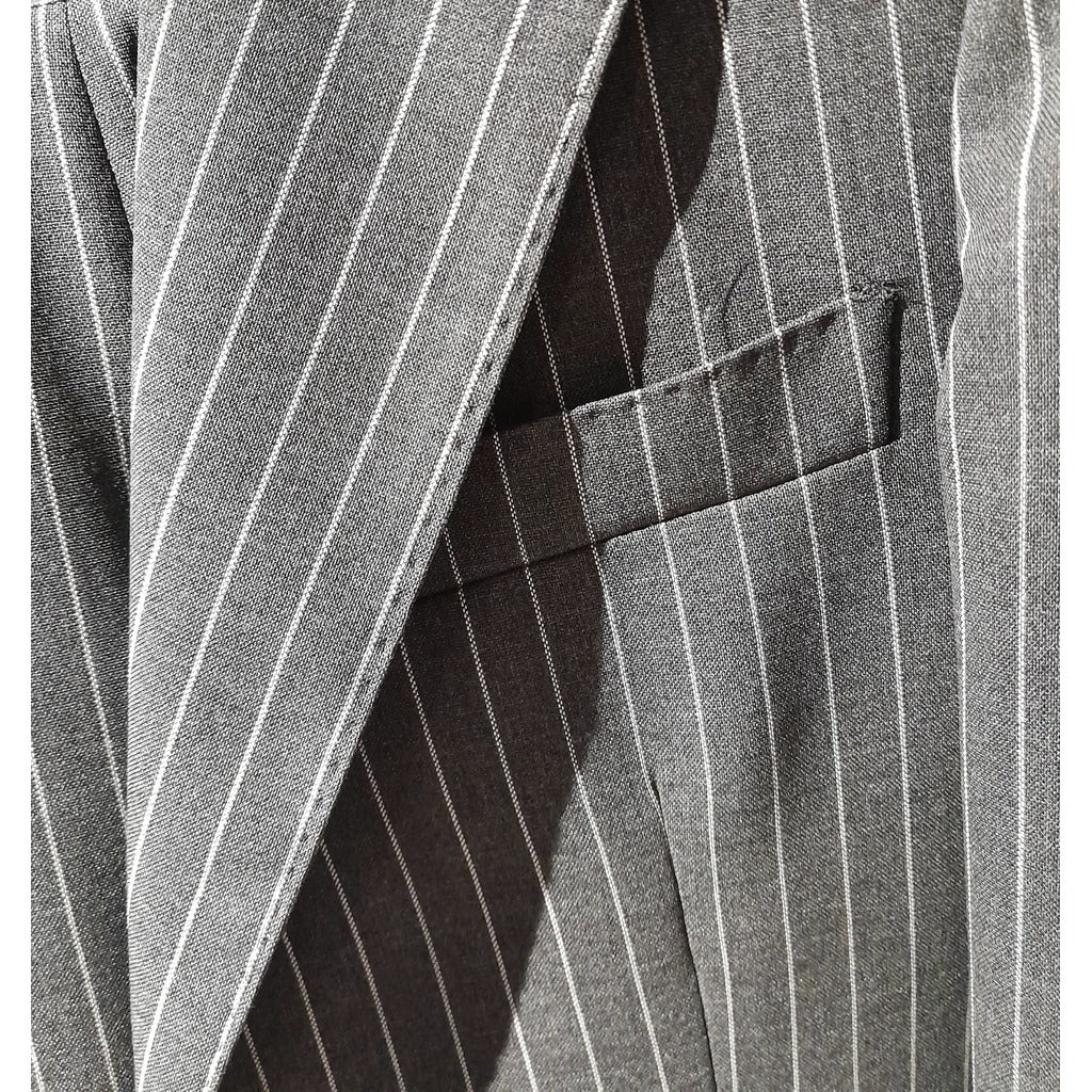 ERMENEGILDO ZEGNA TESSUTO - Completo lana gessato blu