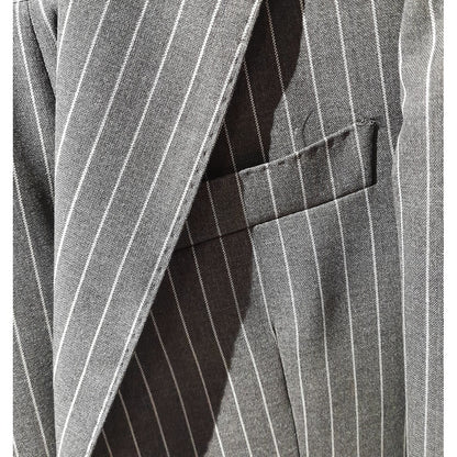 ERMENEGILDO ZEGNA TESSUTO - Completo lana gessato blu