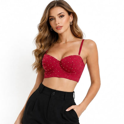ELISABETTA FRANCHI - Top borchiato