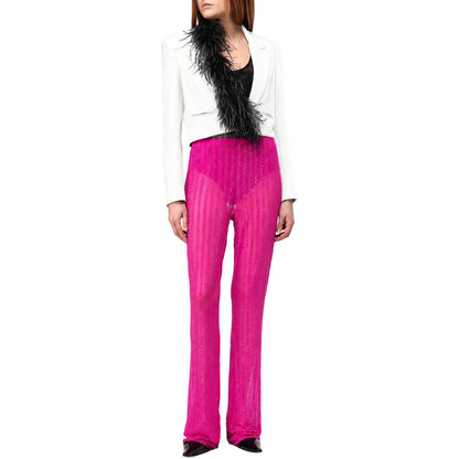 PATRIZIA PEPE  - pantaloni fucsia con strass