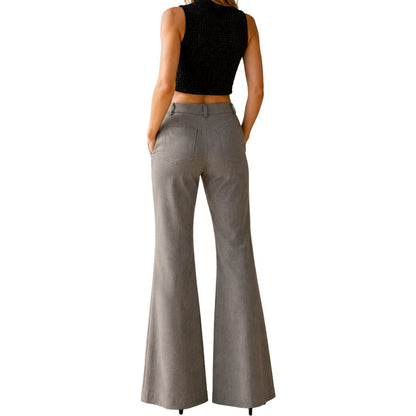 BALMAIN - pantalone a zampa grigio