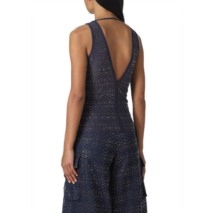 PATRIZIA PEPE - top monogram blue strass