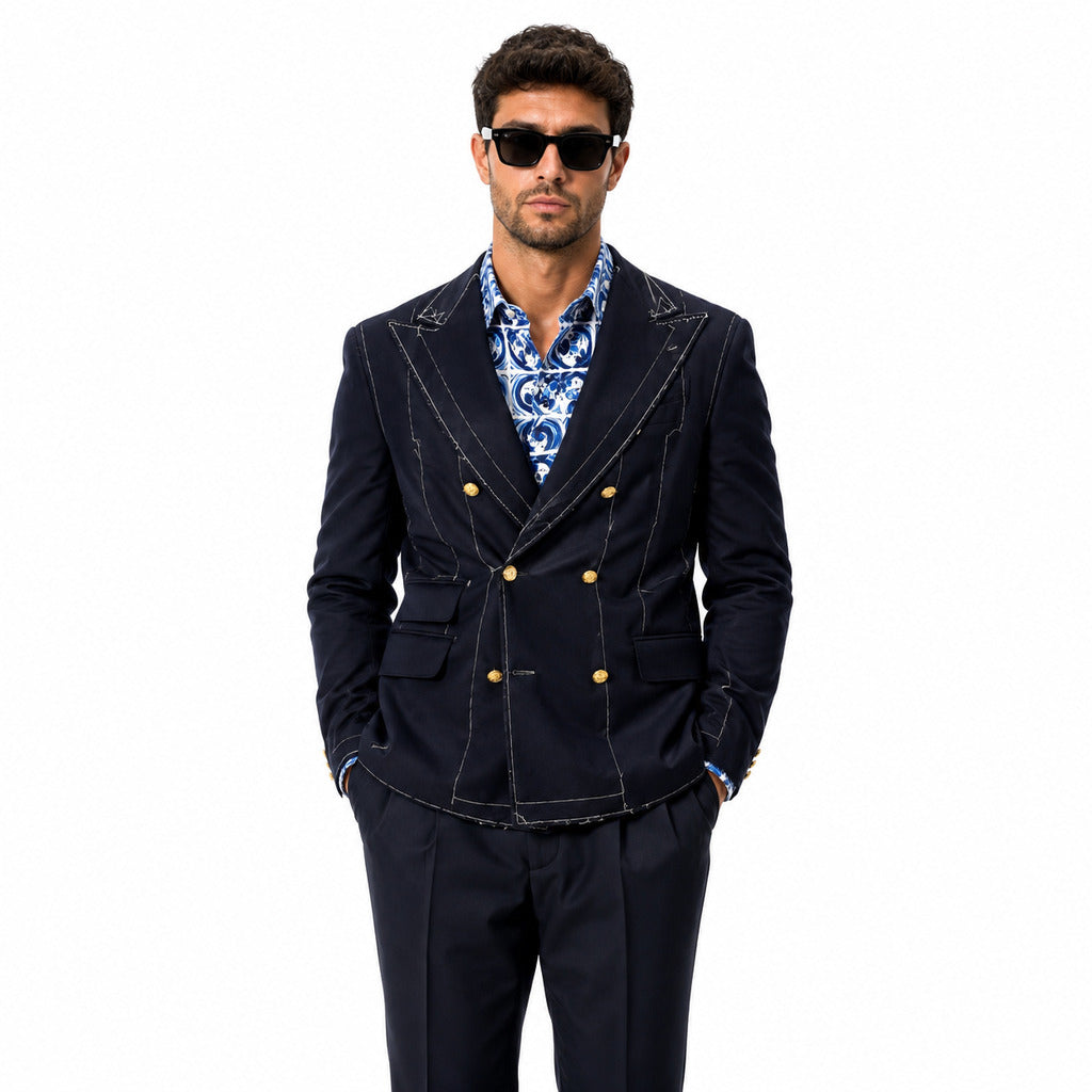 DOLCE &amp; GABBANA - giacca doppiopetto con imputure 