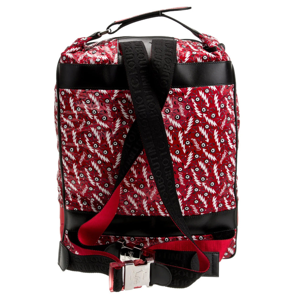LOUBOUTIN - Graphic-Print Woven Backpack Red