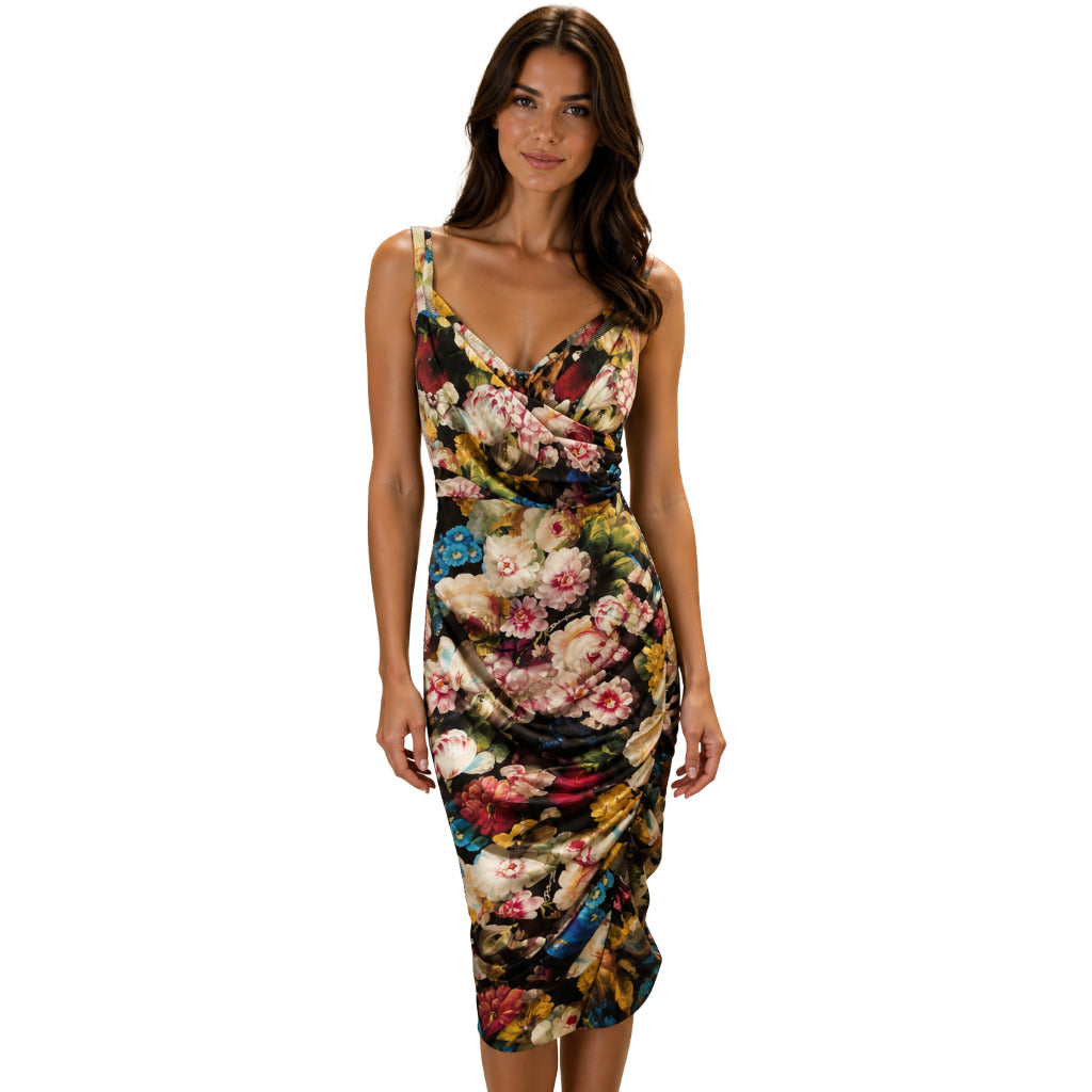 DOLCE &amp; GABBANA - abito drapeggiato floreale