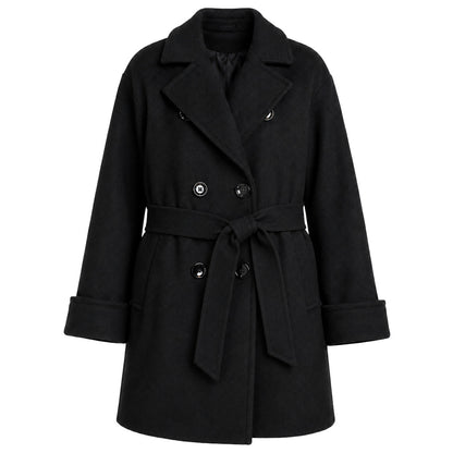 LORO PIANA TESSUTO - cappotto peacoat doppiopetto blu