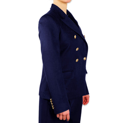 LORO PIANA TESSUTO - giacca doppiopetto blu