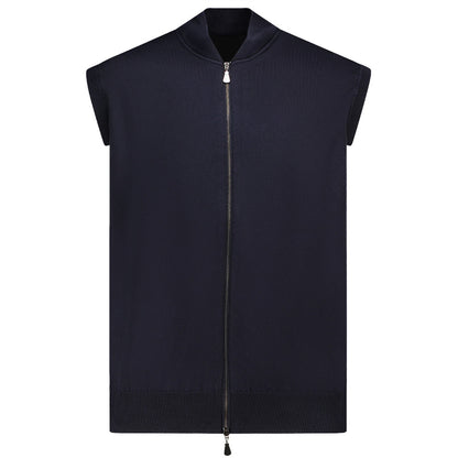 ALPHA STUDIO - gilet con zip blu notte