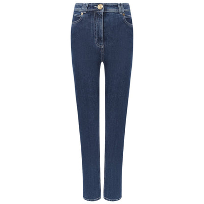 BALMAIN - jeans high-waist regular blu