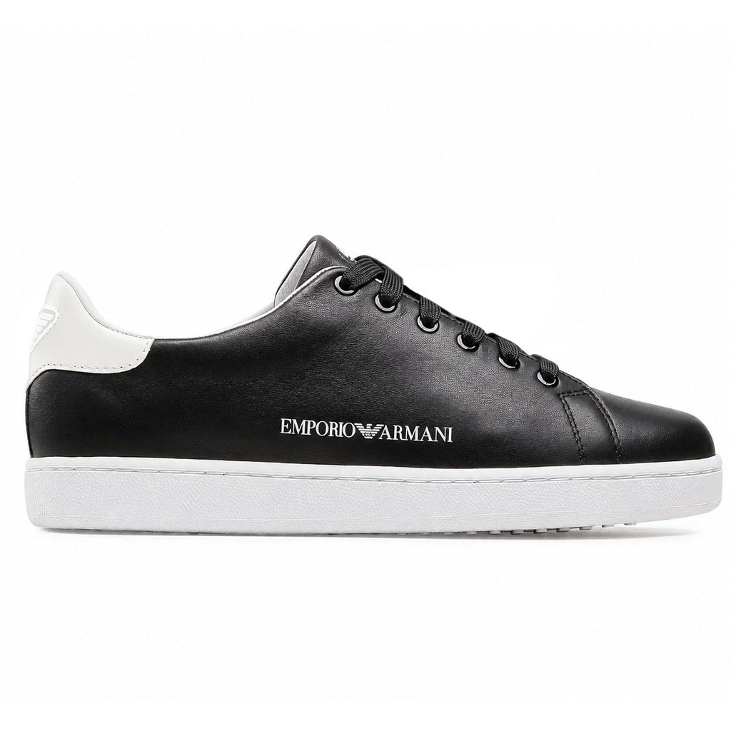 EMPORIO ARMANI - sneakers pelle nero &amp; bianco
