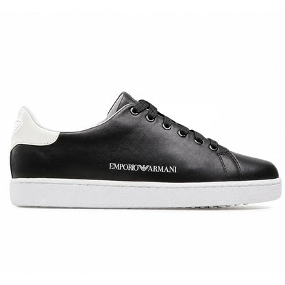 EMPORIO ARMANI - sneakers pelle nero &amp; bianco